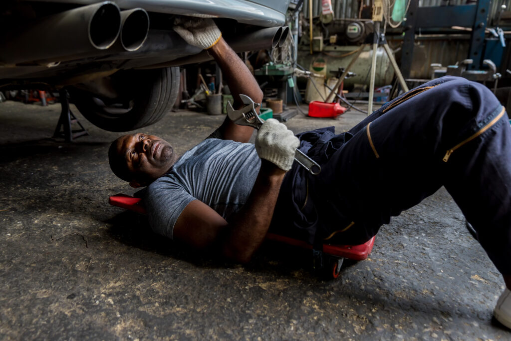 Exhaust pipe inspection at 360 Brake Service in Saint Louis